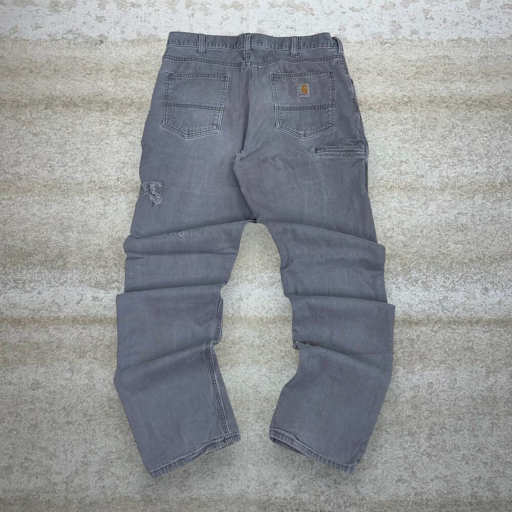 Vintage Y2K Carhartt Carpenter Pants 36x36 Relaxed Fit Grey Cotton Canvas